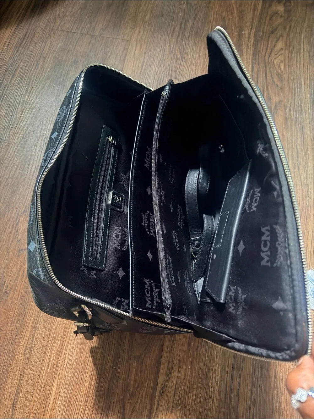 MCM Black Monogram Briefcase